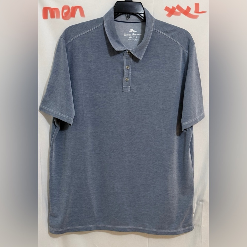Tommy Bahama Gray Polo Shirt Soft Cotton Blend